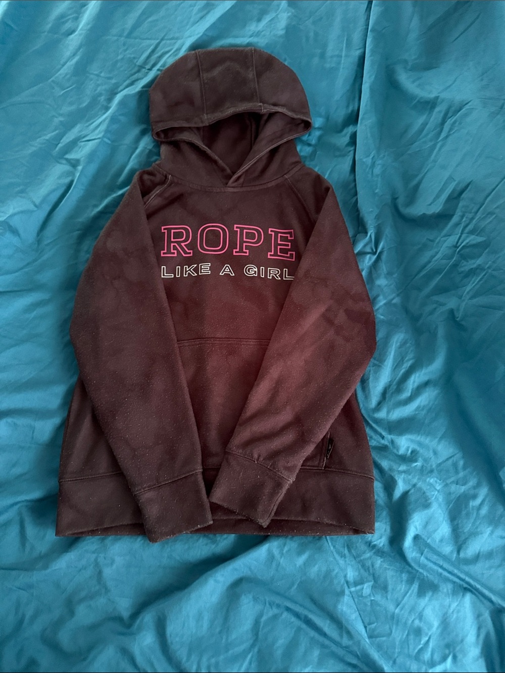 Hooey Maroon Hoodie with Pink 'ROPE Like a Girl' Logo